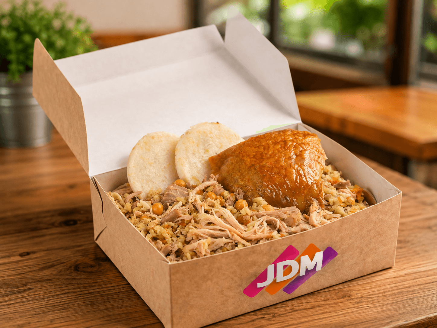 Comida corporativa empacada para entrega